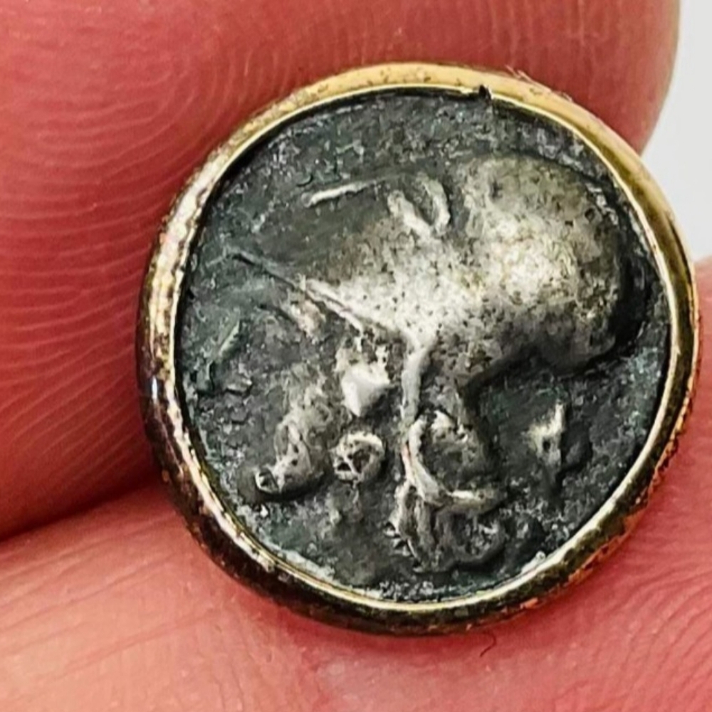 A Pair of Ancient Coins Stud Earrings
